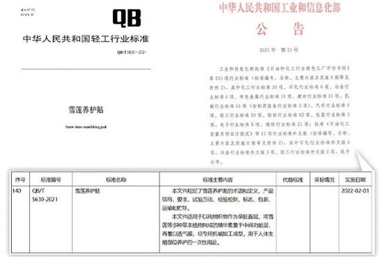 雪莲养护贴行业标准实施，新品类赋能高质量发展